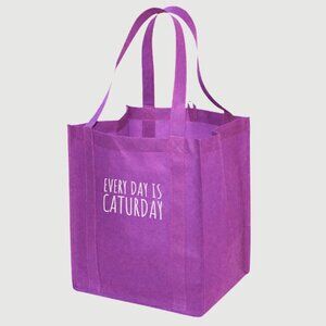 Toronto Cat Rescue Every Day Is Caturday Purple Grocery Tote Bag
